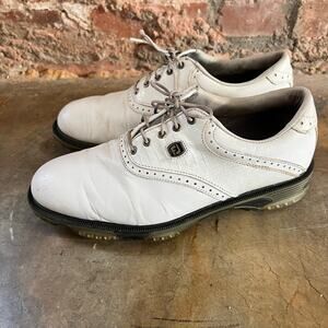 FJ FootJoy Dryjoys Tour Men's White Saddle Golf Shoes 8